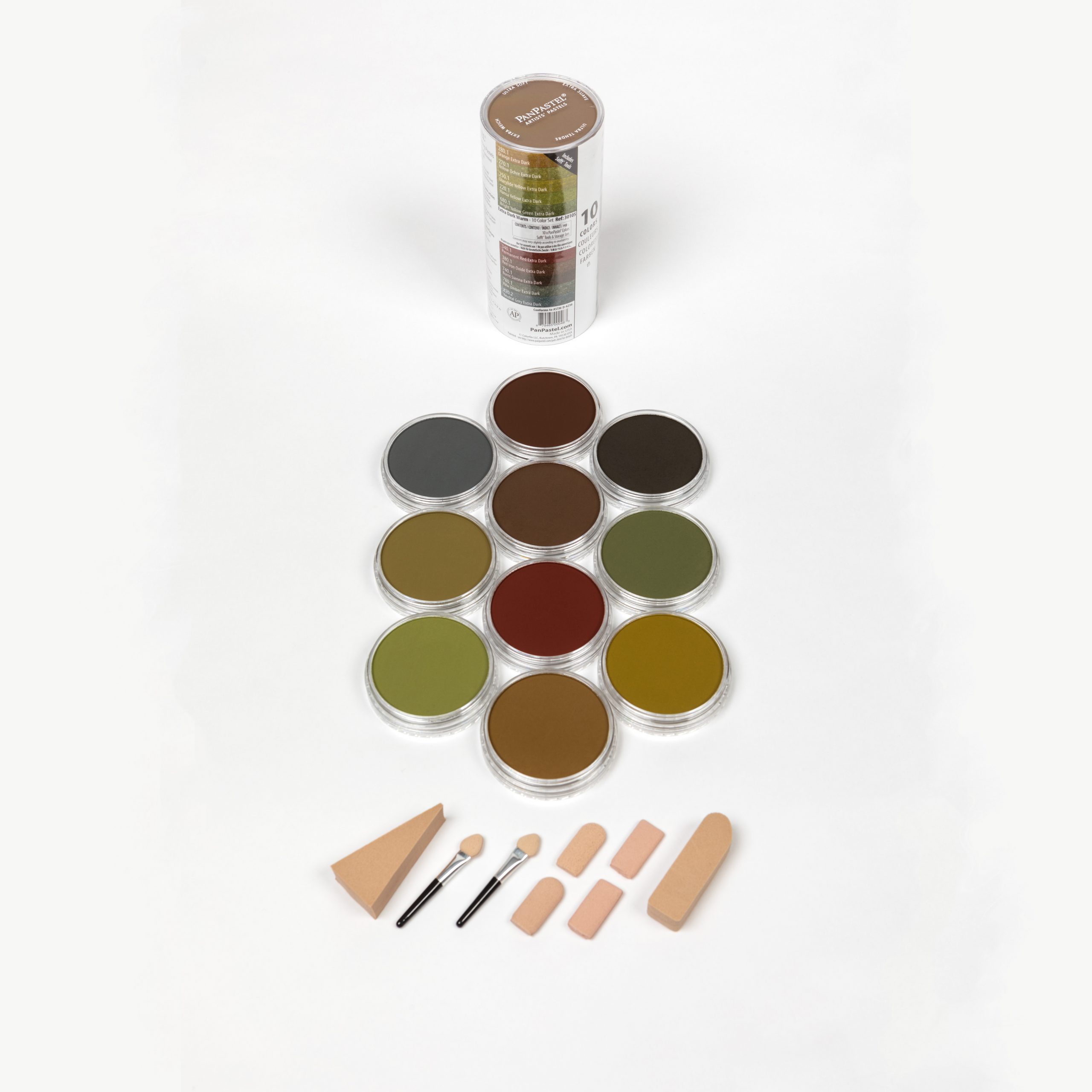 Ensemble avec accessoires - PanPastel Colors - 10 couleurs extra-foncées (Couleurs chaudes)