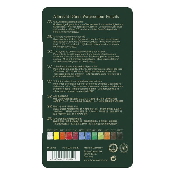 Crayons de couleur aquarellables Albrecht Dürer - Faber-Castell - Boîte de 12 – Image 3