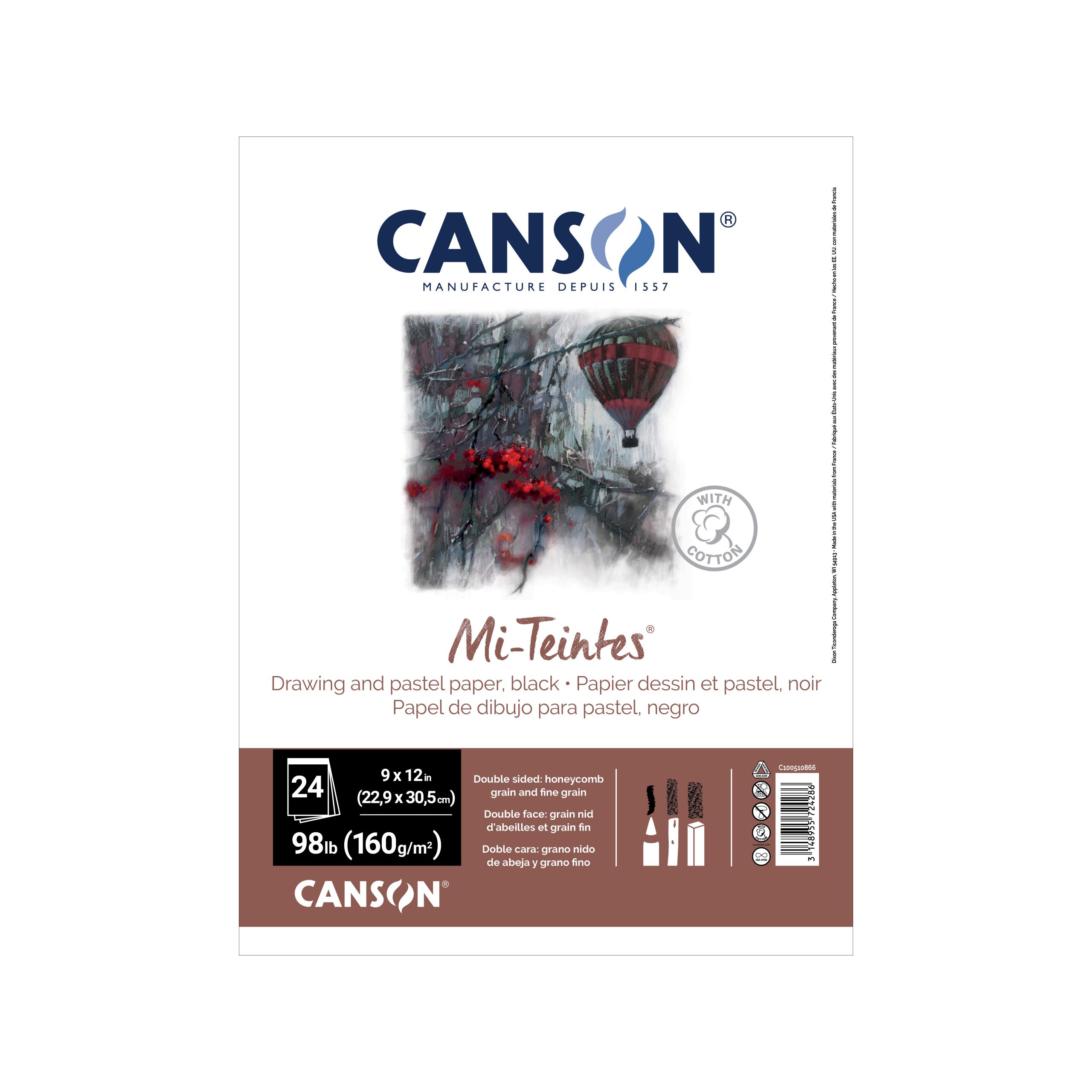 Tablette de papier pour pastel et fusain - Canson Mi-Teintes - Noir