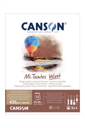 Tablette papier à surface veloutée - Canson Mi-teintes Velvet - Nuances de brun