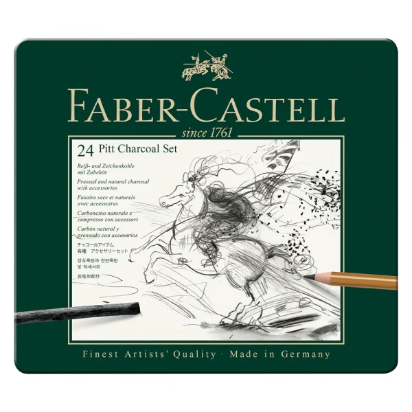 Ensemble de crayons fusain naturel Pitt - Faber-Castell - 24 pièces – Image 2
